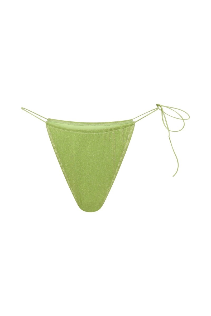 Meshki Andie Ruched String Side ビキニ Brief レディース ビキニ Lime 日本 | B0O-9494