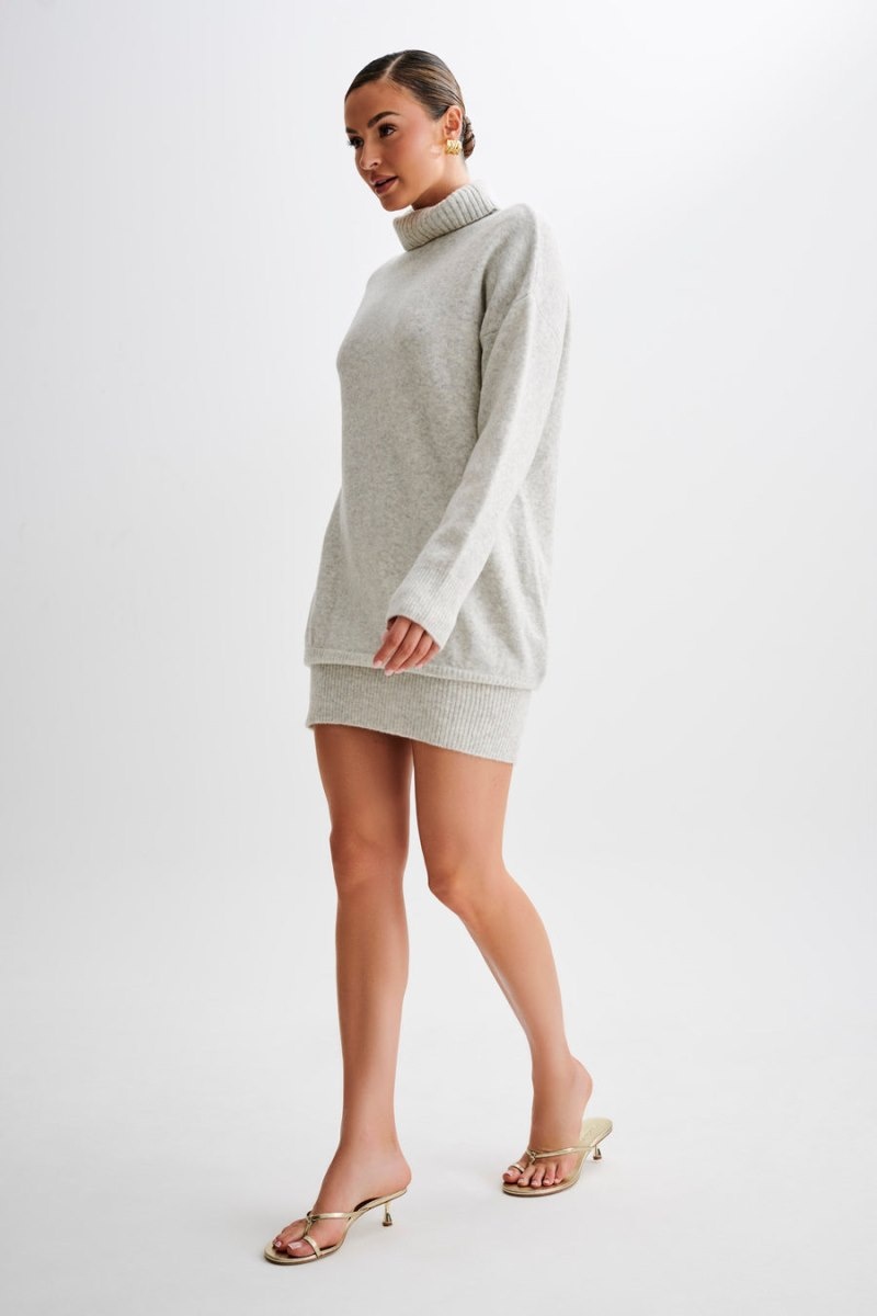 Meshki Celeste Long Sleeve Knit レディース ミニドレス グレー 日本 | S8F-6606