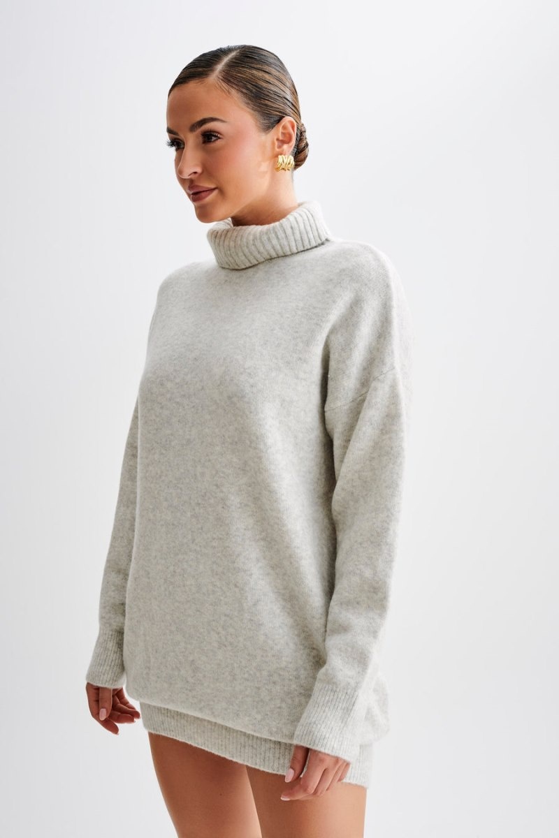 Meshki Celeste Long Sleeve Knit レディース ミニドレス グレー 日本 | S8F-6606