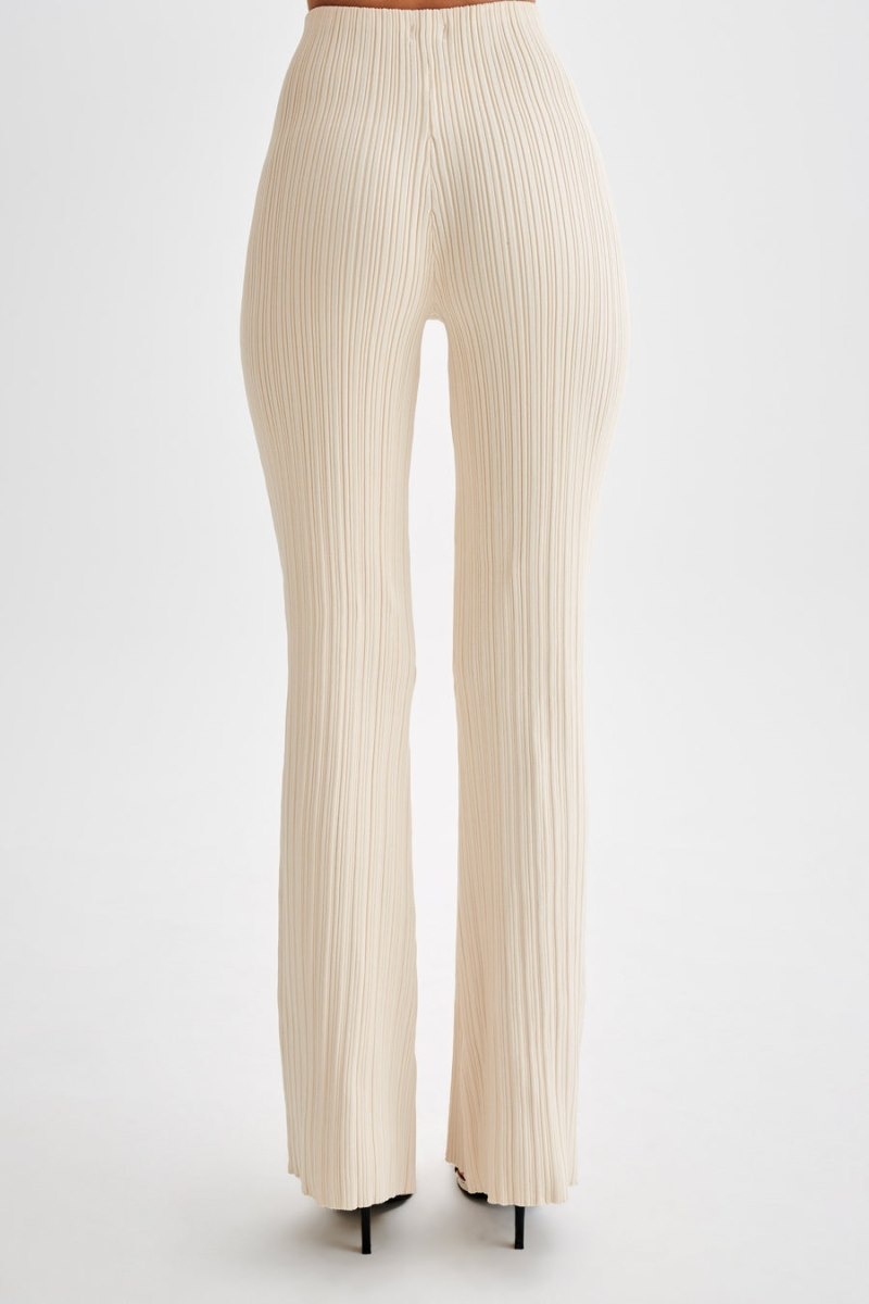 Meshki Chiara 真っ直ぐ Leg Rib Knit レディース パンツ Weiß 日本 | I3D-0632