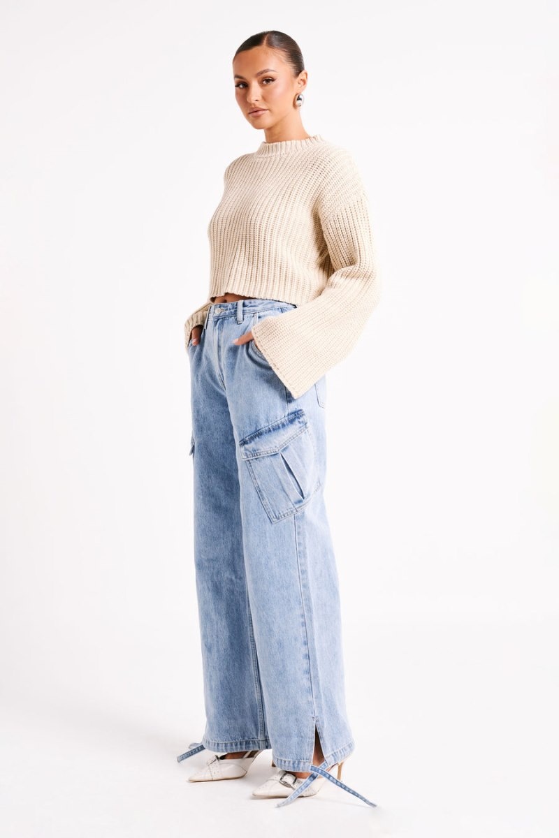 Meshki Didi Cropped Knit レディース セーター Weiß 日本 | C9X-1309