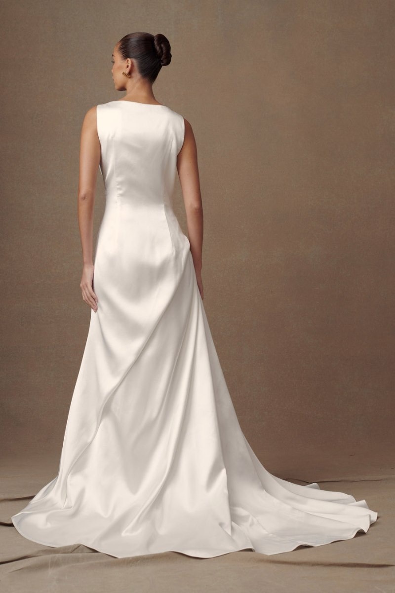 Meshki Fontanne Satin Wedding Gown レディース 結婚式のドレス 白 日本 | T1H-5688