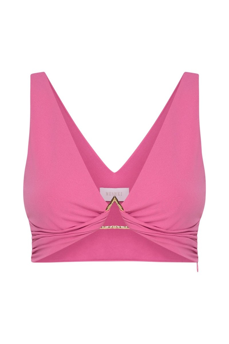 Meshki Jacqui Triangle Hardware Crop レディース トップス ピンク 日本 | U3U-7937