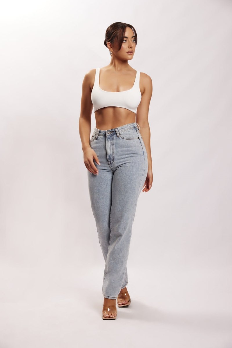 Meshki Jemma Scoop Neck Super Crop レディース トップス 白 日本 | X4P-1488