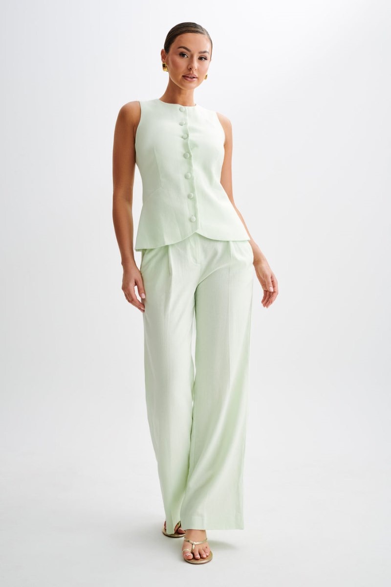 Meshki Laurence ノースリーブ Linen Longline レディース トップス Mint 日本 | K6P-0303