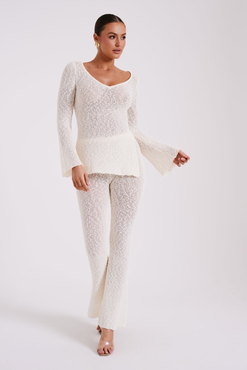 Meshki Liz Boucle Long Sleeve レディース トップス Weiß 日本 | Q1B-6991