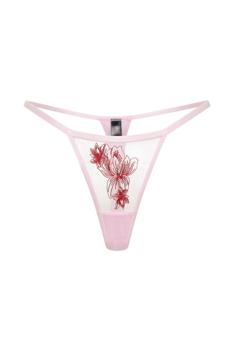 Meshki Lorelei Embroidered G-String レディース ブリーフ ピンク 日本 | P1W-2561