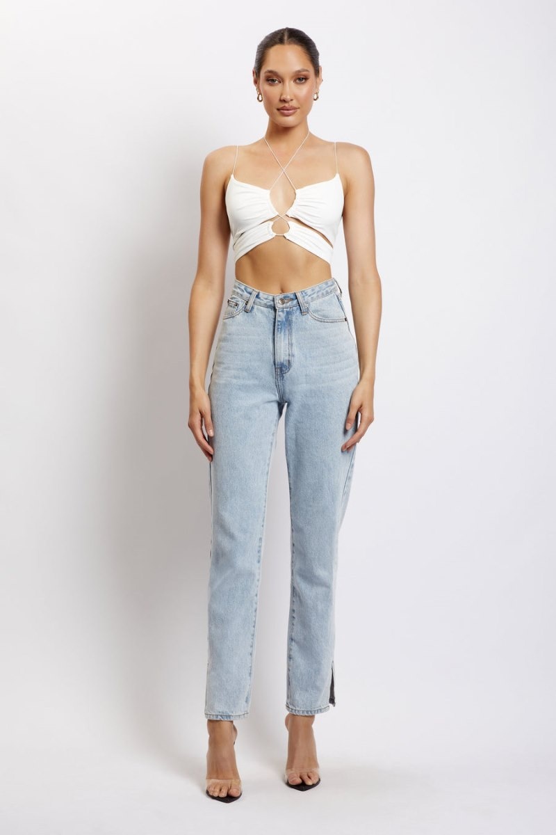 Meshki Phoenix Cut Out Ruched Crop レディース トップス 白 日本 | O6U-5780