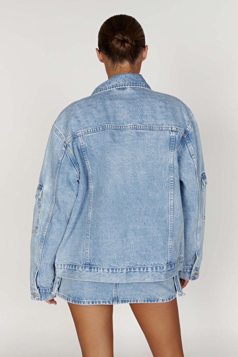 Meshki Rylee Oversized Denim レディース ジャケット 青 日本 | K0H-4373