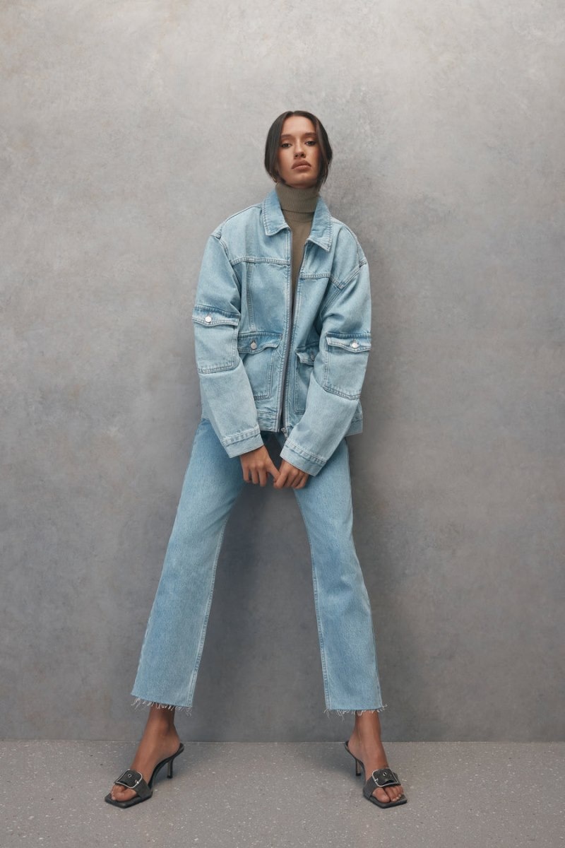 Meshki Rylee Oversized Denim レディース ジャケット 青 日本 | K0H-4373