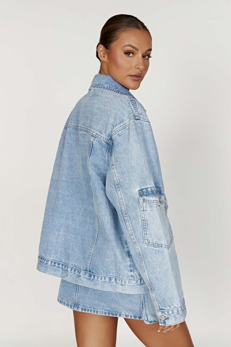 Meshki Rylee Oversized Denim レディース ジャケット 青 日本 | K0H-4373