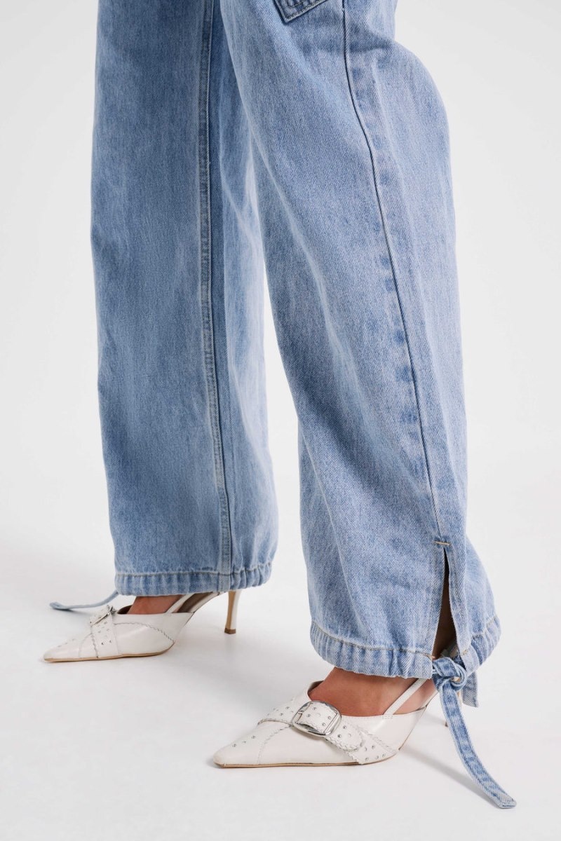 Meshki Thelma Relaxed Denim Cargo レディース パンツ 青 日本 | F0W-8158