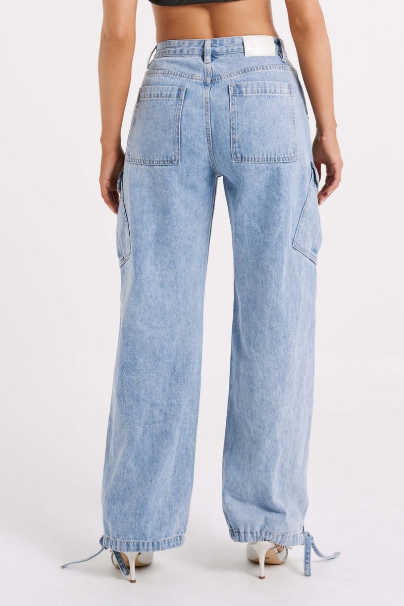 Meshki Thelma Relaxed Denim Cargo レディース パンツ 青 日本 | F0W-8158